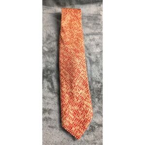 Vintage May Co.‎ California Silk Tie 60s 70s Gold Red Abstract Script Pattern...
